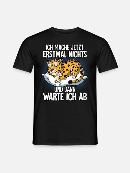 Langschläfer Leopard Müde Schlaf - Männer T-Shirt - Schwarz