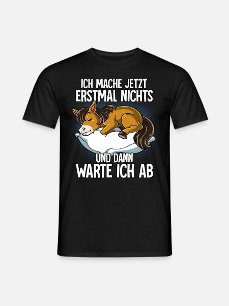 Langschläfer Pferd Müde Schlaf - Männer T-Shirt - Schwarz