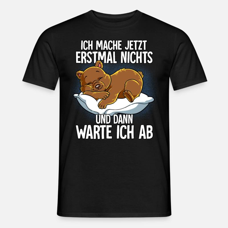 Langschläfer Bär Müde Schlaf - Männer T-Shirt - Schwarz