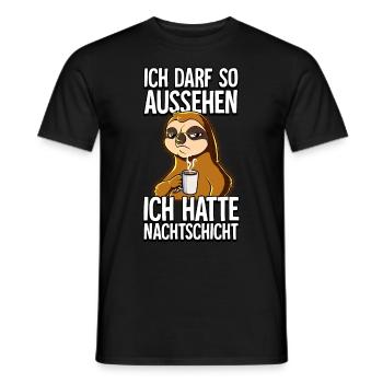 Ich Hatte Nachtschicht Kaffee Faultier - Männer T-Shirt - Schwarz - Vorne - AI Model Male 178 light (178cm)
