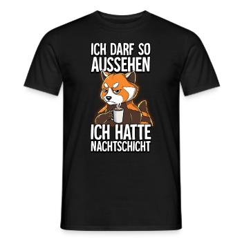 Ich Hatte Nachtschicht Kaffee Roter Panda - Männer T-Shirt - Schwarz - Vorne - AI Model Male 178 light (178cm)