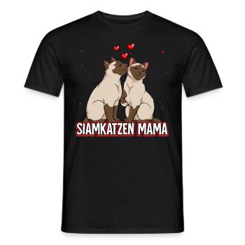 Siamkatzen Mama - Männer T-Shirt - Schwarz - Vorne - AI Model Male 178 light (178cm)