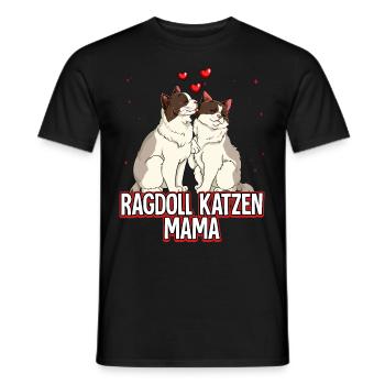 Ragdoll Katzen Mama - Männer T-Shirt - Schwarz - Vorne - AI Model Male 178 light (178cm)