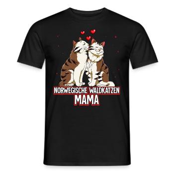 Norwegische Waldkatzen Mama - Männer T-Shirt - Schwarz - Vorne - AI Model Male 178 light (178cm)