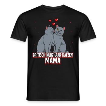Britisch Kurzhaar Katzen Mama - Männer T-Shirt - Schwarz - Vorne - AI Model Male 178 light (178cm)