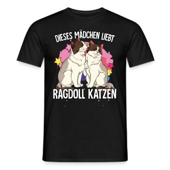 Dieses Mädchen liebt Ragdoll Katzen - Männer T-Shirt - Schwarz - Vorne - AI Model Male 178 light (178cm)