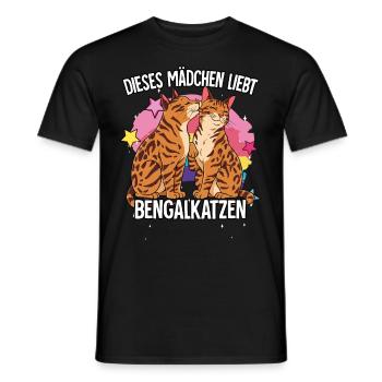 Dieses Mädchen liebt Bengalkatzen - Männer T-Shirt - Schwarz - Vorne - AI Model Male 178 light (178cm)