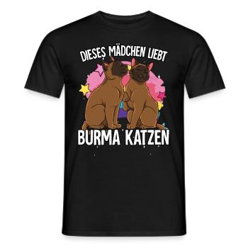 Dieses Mädchen liebt Burma Katzen - Männer T-Shirt - Schwarz - Vorne - AI Model Male 178 light (178cm)