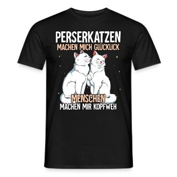 Perserkatzen - Männer T-Shirt - Schwarz - Vorne - AI Model Male 178 light (178cm)