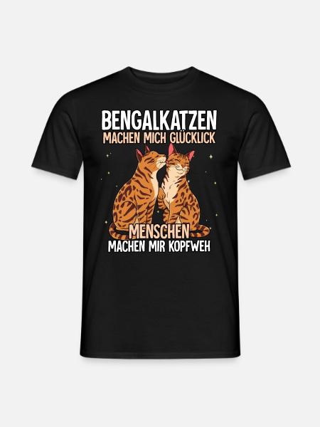 Bengalkatzen - Männer T-Shirt - Schwarz