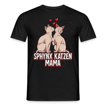 Sphynx Katzen Mama - Männer T-Shirt - Schwarz - Vorne - AI Model Male 178 light (178cm)