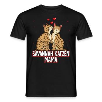 Savannah Katzen Mama - Männer T-Shirt - Schwarz - Vorne - AI Model Male 178 light (178cm)
