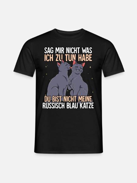 Russisch Blau Katze - Männer T-Shirt - Schwarz