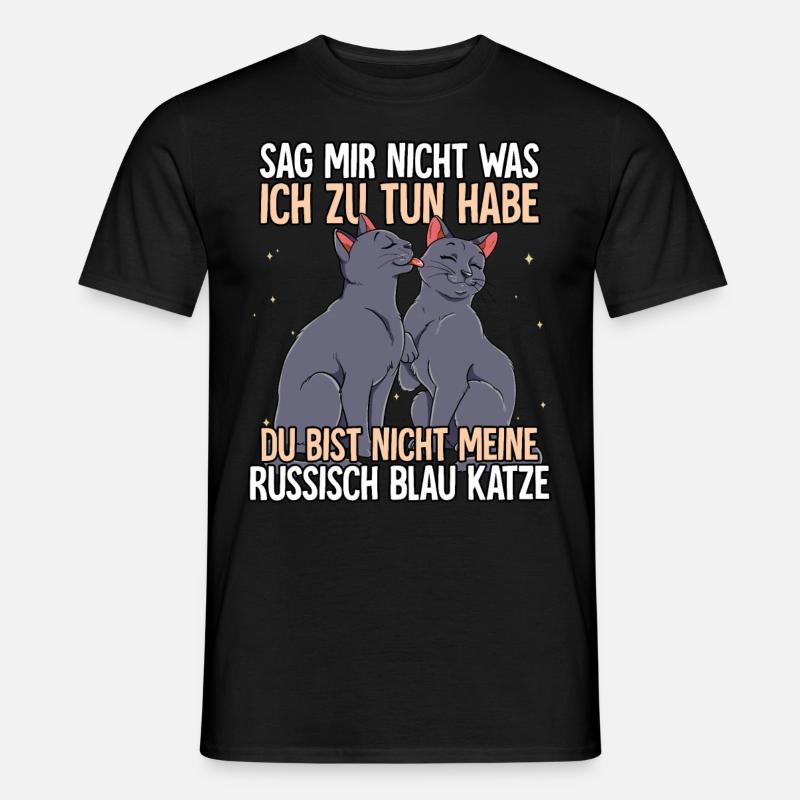 Russisch Blau Katze - Männer T-Shirt - Schwarz