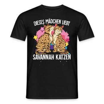 Dieses Mädchen liebt Savannah Katzen - Männer T-Shirt - Schwarz - Vorne - AI Model Male 178 light (178cm)