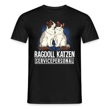 Ragdoll Katze - Männer T-Shirt - Schwarz - Vorne - AI Model Male 178 light (178cm)