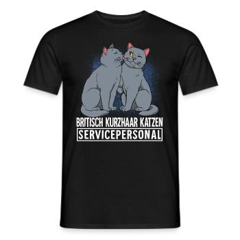Britisch Kurzhaar Katze - Männer T-Shirt - Schwarz - Vorne - AI Model Male 178 light (178cm)