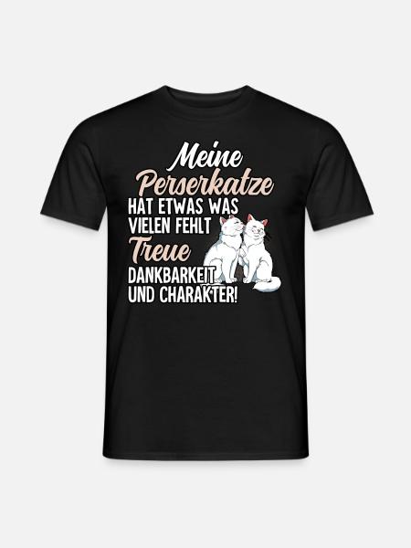 Perserkatze - Männer T-Shirt - Schwarz