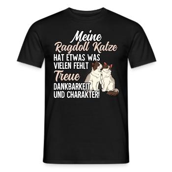 Ragdoll Katze - Männer T-Shirt - Schwarz - Vorne - AI Model Male 178 light (178cm)