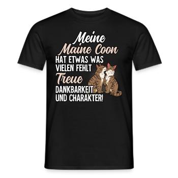 Maine Coon Katze - Männer T-Shirt - Schwarz - Vorne - AI Model Male 178 light (178cm)