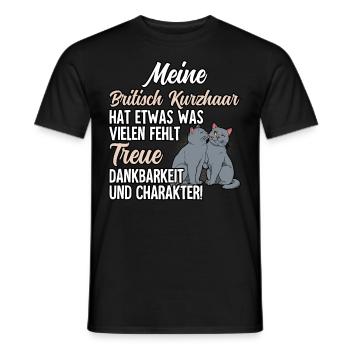 Britisch Kurzhaar Katze - Männer T-Shirt - Schwarz - Vorne - AI Model Male 178 light (178cm)