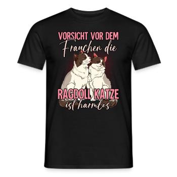 Ragdoll Katzen - Männer T-Shirt - Schwarz - Vorne - AI Model Male 178 light (178cm)
