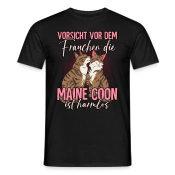 Maine Coon - Männer T-Shirt - Schwarz - Vorne - AI Model Male 178 light (178cm)