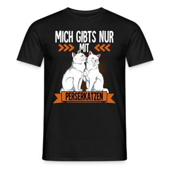 Perserkatze - Männer T-Shirt - Schwarz - Vorne - AI Model Male 178 light (178cm)