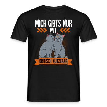 Britisch Kurzhaar Katze - Männer T-Shirt - Schwarz - Vorne - AI Model Male 178 light (178cm)
