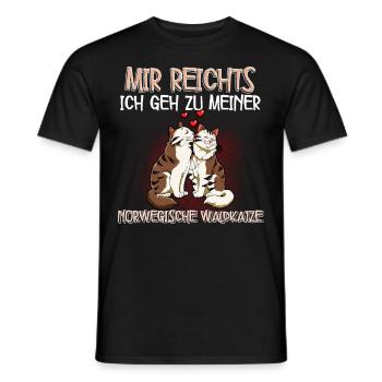 Norwegische Waldkatze - Männer T-Shirt - Schwarz - Vorne - AI Model Male 178 light (178cm)