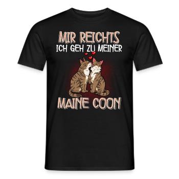 Maine Coon Katze - Männer T-Shirt - Schwarz - Vorne - AI Model Male 178 light (178cm)