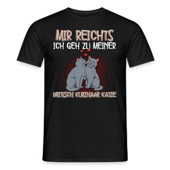 Britisch Kurzhaar Katze - Männer T-Shirt - Schwarz - Vorne - AI Model Male 178 light (178cm)