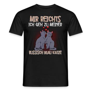 Russisch Blau Katze - Männer T-Shirt - Schwarz - Vorne - AI Model Male 178 light (178cm)