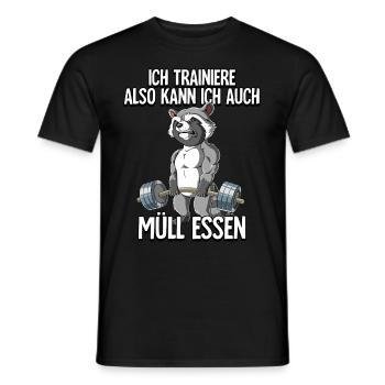 Waschbär Bodybuilding Fitness Gym - Männer T-Shirt - Schwarz - Vorne - AI Model Male 178 light (178cm)