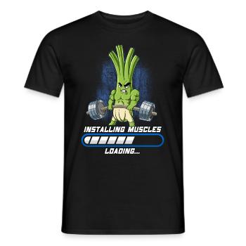 Leek Building Muscles Bodybuilding Fitness Gym - Men's T-Shirt - black - Front - AI Model Male 178 light (178cm)