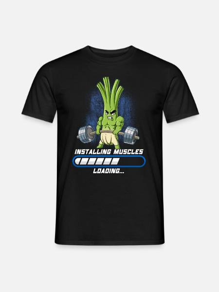 Lauch Muskeln Aufbauen Bodybuilding Fitness Gym - Männer T-Shirt - Schwarz