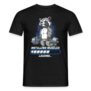 Waschbär Muskeln Aufbauen Bodybuilding Fitness Gym - Männer T-Shirt - Schwarz - Vorne - AI Model Male 178 light (178cm)