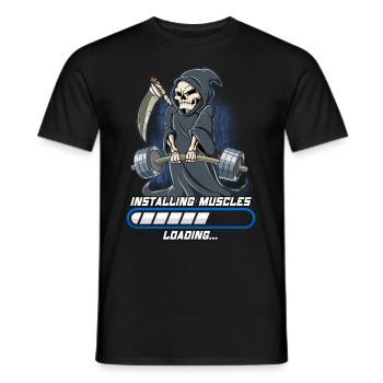 Sensenmann Muskeln Aufbauen Bodybuilding Fitness - Männer T-Shirt - Schwarz - Vorne - AI Model Male 178 light (178cm)