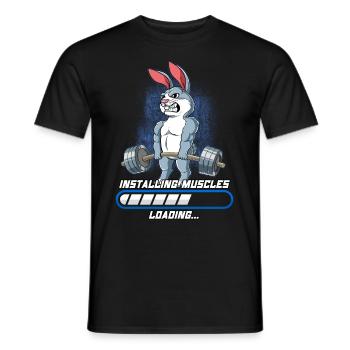 Hase Muskeln Aufbauen Bodybuilding Fitness Gym - Männer T-Shirt - Schwarz - Vorne - AI Model Male 178 light (178cm)