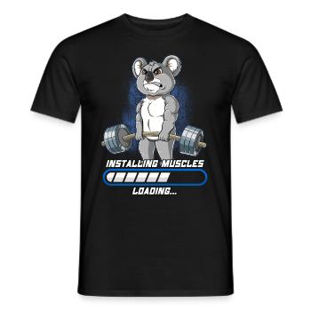 Koala Muskeln Aufbauen Bodybuilding Fitness Gym - Männer T-Shirt - Schwarz - Vorne - AI Model Male 178 light (178cm)