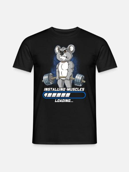 Koala muskelbyggande Bodybuilding Fitness Gym - T-shirt herr - svart