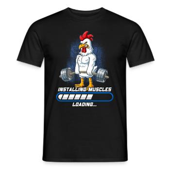 Hahn Muskeln Aufbauen Bodybuilding Fitness Gym - Männer T-Shirt - Schwarz - Vorne - AI Model Male 178 light (178cm)