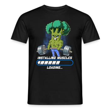 Brokkoli Muskeln Aufbauen Bodybuilding Fitness Gym - Männer T-Shirt - Schwarz - Vorne - AI Model Male 178 light (178cm)