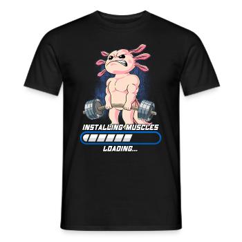 Axolotl Muskeln Aufbauen Bodybuilding Fitness Gym - Männer T-Shirt - Schwarz - Vorne - AI Model Male 178 light (178cm)