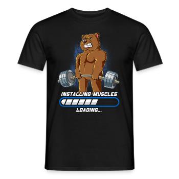 Bär Muskeln Aufbauen Bodybuilding Fitness Gym - Männer T-Shirt - Schwarz - Vorne - AI Model Male 178 light (178cm)