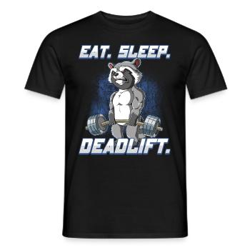 Waschbär Bodybuilding Fitness Gym Deadlift - Männer T-Shirt - Schwarz - Vorne - AI Model Male 178 light (178cm)