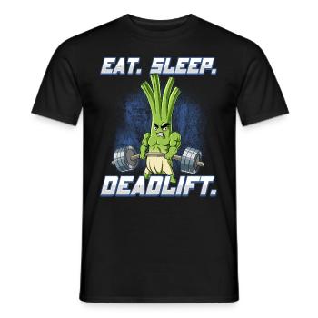 Lauch Bodybuilding Fitness Gym Deadlift - Männer T-Shirt - Schwarz - Vorne - AI Model Male 178 light (178cm)