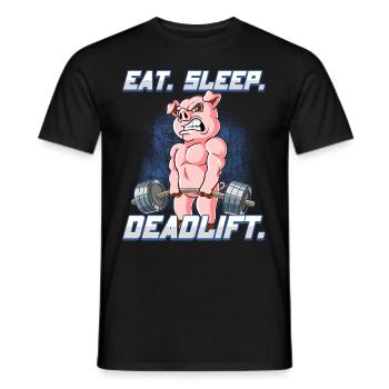 Pig Bodybuilding Fitness Gym Soulevé de terre - T-shirt homme - noir - Devant - AI Model Male 178 light (178cm)