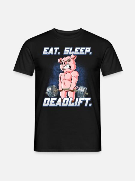 Pig Bodybuilding Fitness Gym Deadlift - Men's T-Shirt - black