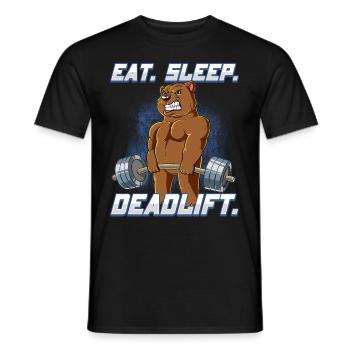 Bear Bodybuilding Fitness Gym Deadlift - T-shirt homme - noir - Devant - AI Model Male 178 light (178cm)